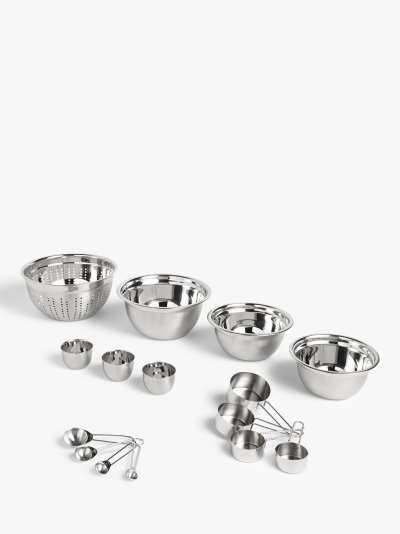 ANYDAY John Lewis & Partners Essentials Stainless Steel Baking Set, 9 Piece