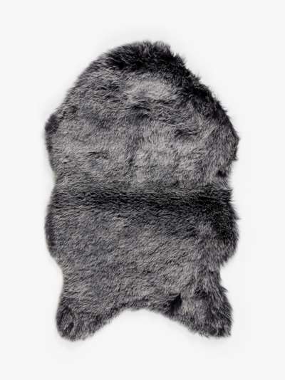 ANYDAY John Lewis & Partners Faux Fur Sheepskin Rug, Fox Black