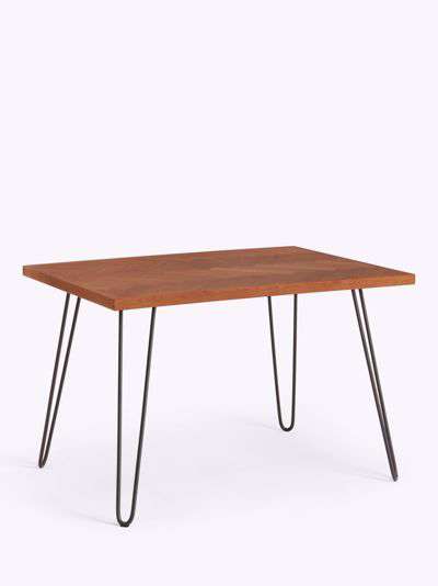 John Lewis & Partners Hairpin 6 Seater Dining Table, Dark Oak