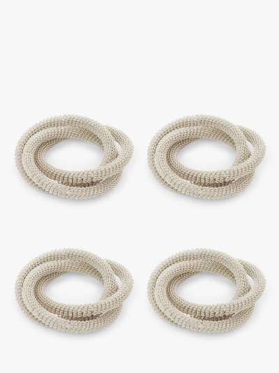 John Lewis & Partners Metallic Loops Napkin Rings, Set of 4