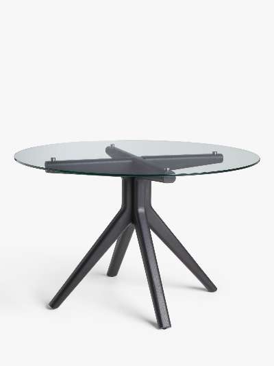 John Lewis & Partners Poise 6 Seater Round Glass Dining Table