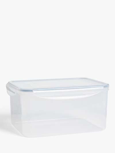ANYDAY John Lewis & Partners Rectangular Plastic Storage Container, 5.2L, Clear
