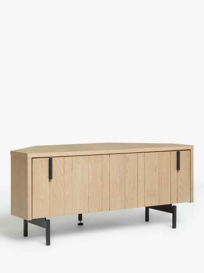John Lewis & Partners Stave Corner TV Stand for TVs up to 46, Natural