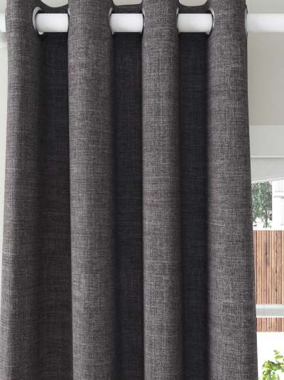 John Lewis & Partners Textured Weave Recycled Polyester Pair Blackout Lined Pencil Pleat Curtains