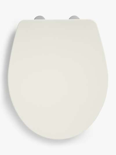 John Lewis & Partners Antibacterial Thermoset Slim Soft Close Toilet Seat, White