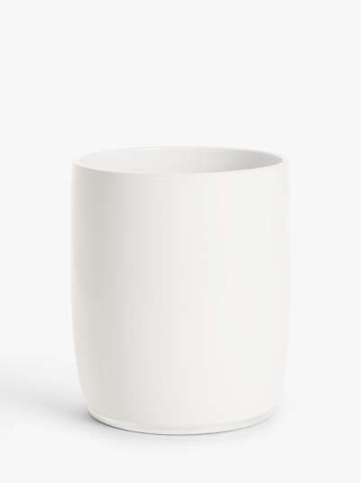 John Lewis & Partners White Ceramic Bathroom Bin