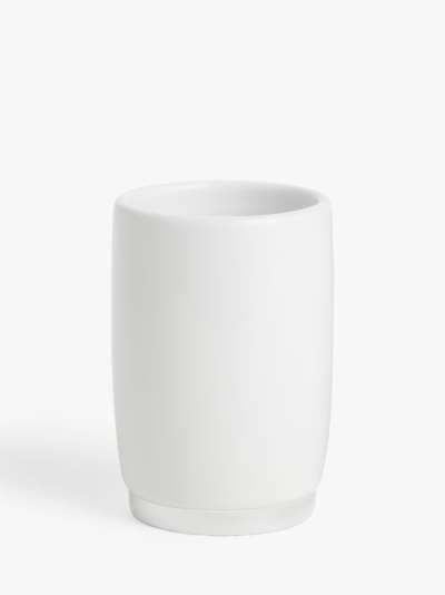 John Lewis & Partners White Ceramic Bathroom Tumbler