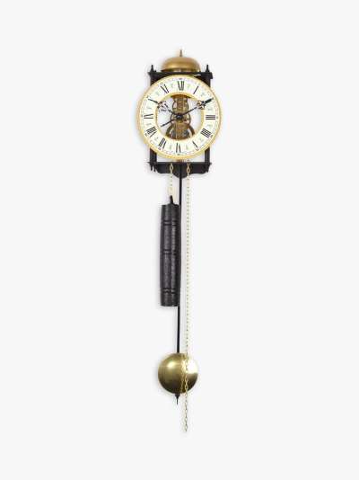 Acctim Alcester Mechanical Table Clock, 22cm, Black/Brass