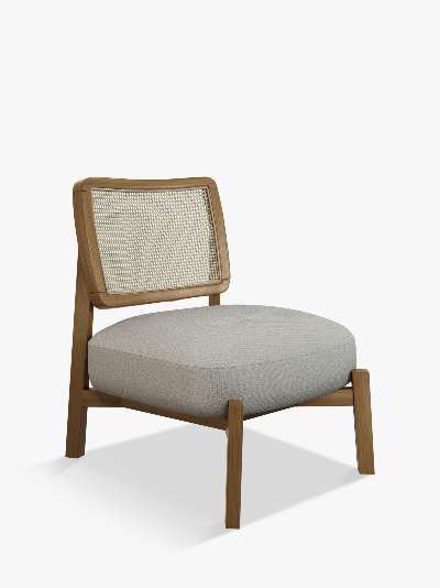 John Lewis ANYDAY Dime Accent Chair, Light Wood Frame, Cream Boucle