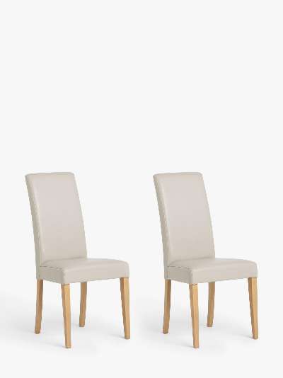ANYDAY John Lewis & Partners Slender Faux Leather Dining Chairs, Set of 2