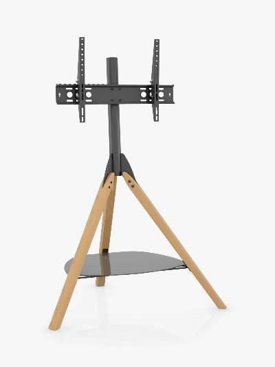 AVF Hoxton Tripod TV Stand with Mount for TVs from 32 to 65, Light Wood