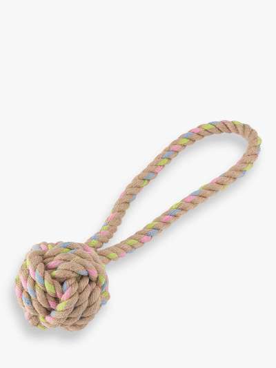 Beco Pets Hemp Rope Ball on Loop Tough Dog Toy, Large