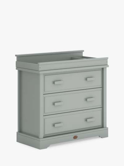 Boori 3 Drawer Dresser with Squared Change Station, Pebble Grey
