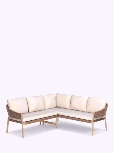 John Lewis & Partners Burford 5-Seat Woven Corner Garden Sofa, FSC-Certified (Acacia Wood), Natural