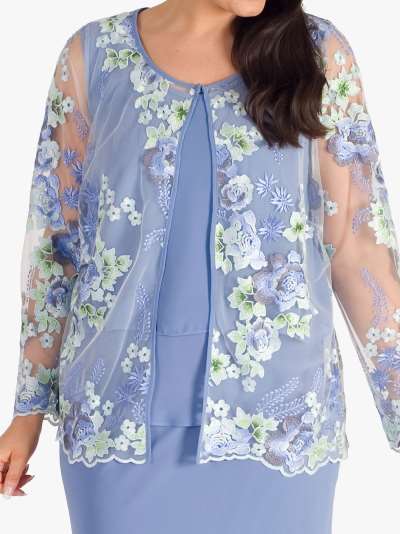 chesca Bluebell Floral Jacket, Bluebell