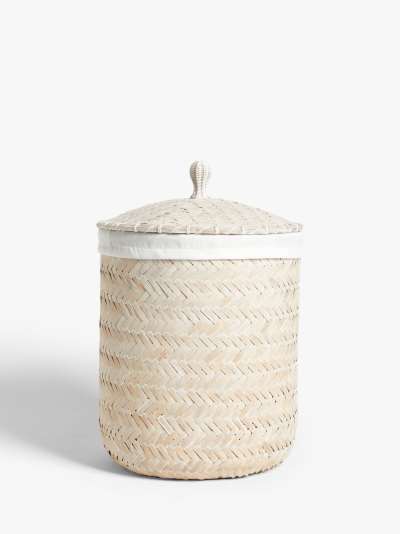 John Lewis & Partners Circular Bamboo Laundry Basket