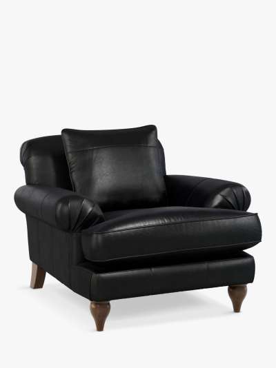 John Lewis & Partners Findon Leather Armchair, Dark Leg