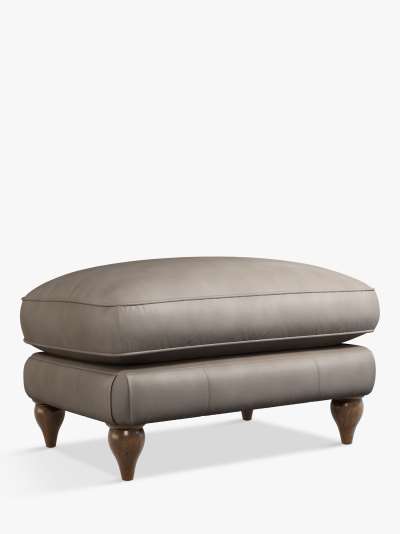 John Lewis & Partners Findon Large 3 Seater Leather Sofa, Dark Leg