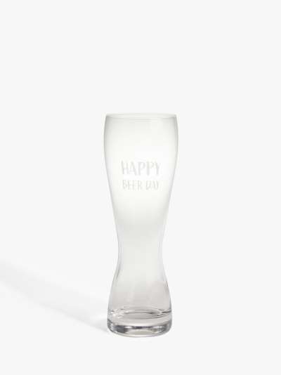 Dartington Crystal A Gift For You 'Happy Beer Day' Pint Glass, 670ml, Clear
