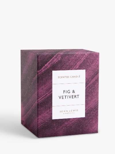 John Lewis & Partners Fig & Vetivert Scented Candle, 180g