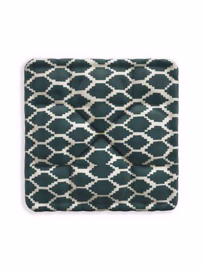John Lewis & Partners Fusion Diamond Print Garden Floor Cushion, 50 x 50cm, Mallard