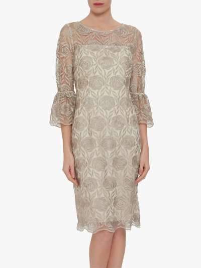 Gina Bacconi Theora Floral Dress, Butter Cream