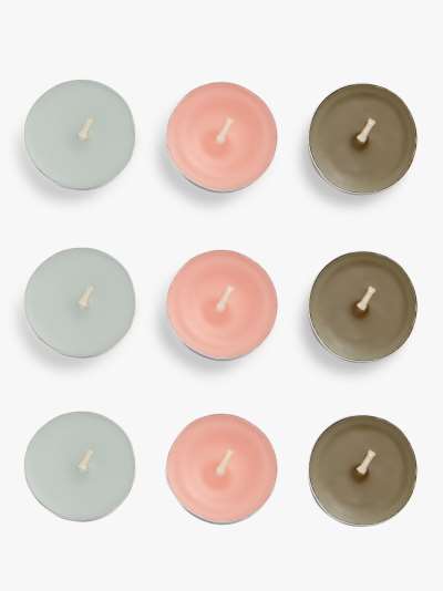 ANYDAY John Lewis & Partners Coloured Tealights, Pack of 9