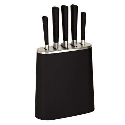 ANYDAY John Lewis & Partners Filled Knife Block, 5 Pieces, Black