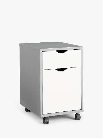 ANYDAY John Lewis & Partners Loft 2 Drawer Filing Cabinet, Grey/White