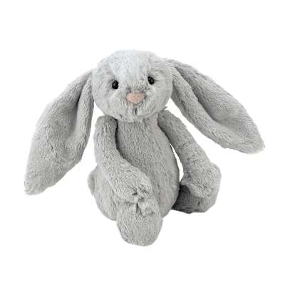Jellycat Bashful Bunny Soft Toy, Medium, Silver