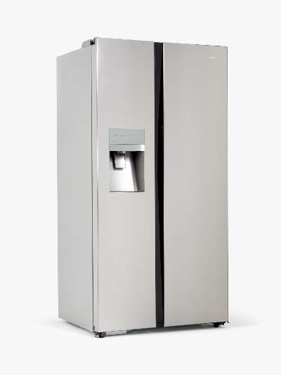 John Lewis & Partners JLAFFSS9018 Freestanding 65/35 American Fridge Freezer, Stainless Steel Effect