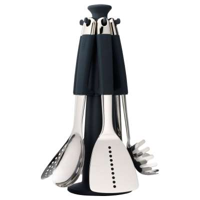 Joseph Joseph 100 Collection Elevate Carousel Stainless Steel Filled Knife Block, 6 Piece