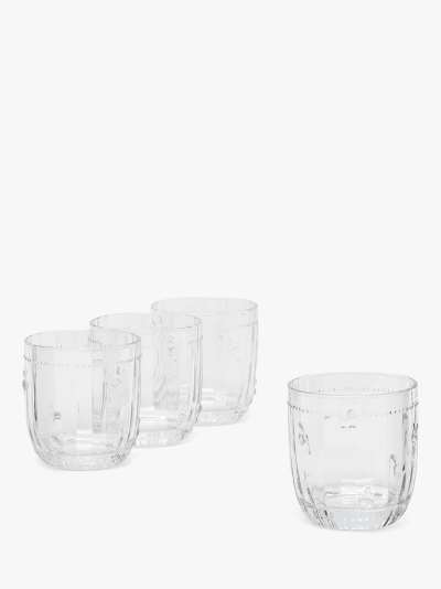 Joules Bee Glass Tumblers, Set of 4, 300ml, Clear