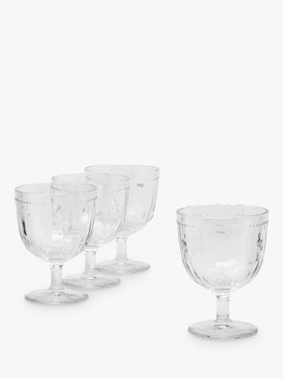 Joules Bee Gin Glasses, Set of 4, 350ml, Clear