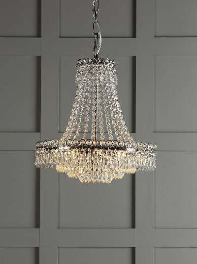 Laura Ashley Enid Grand Crystal Glass Chandelier Ceiling Light, Clear