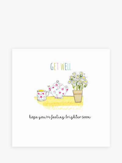 Laura Sherratt Designs Teapot & Flowers Get Well Soon Card