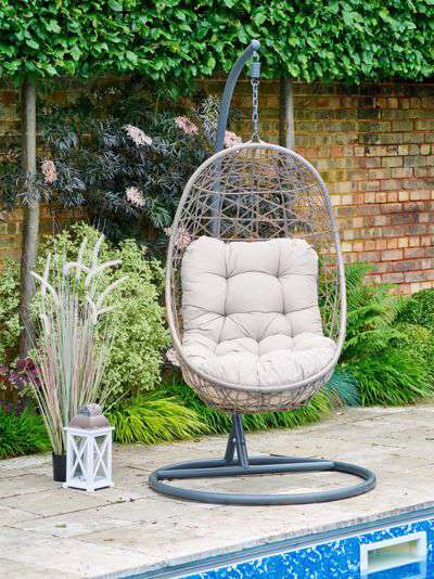 LG Outdoor Monaco Garden Swing Seat Egg Chair, Sand