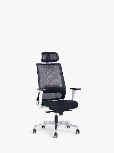 John Lewis Linear Office Chair, Black/White