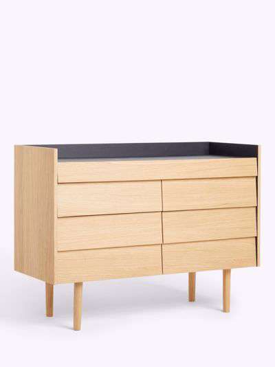 John Lewis & Partners Louvre Sideboard with 4 Drawers & Pull-Out Desk, Natural
