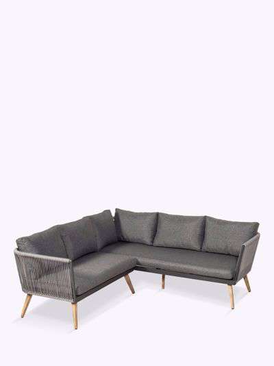 Royalcraft Milan 5-Seater Garden Corner Sofa & Coffee Table Set, Grey