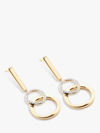 Modern Rarity Diamond Linked Hoop Drop Earrings