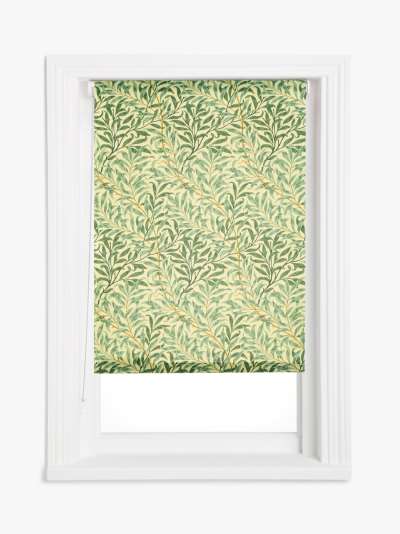 Morris & Co. Willow Bough Pair Lined Pencil Pleat Curtains, Green