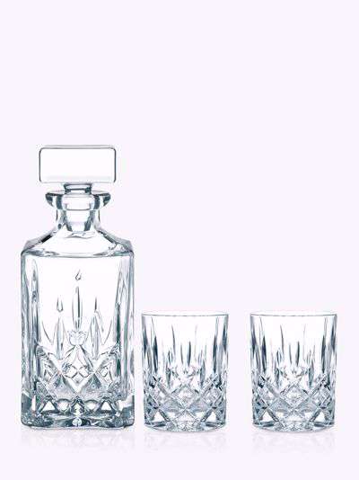Nachtmann Noblesse Crystal Glass Whisky Decanter & Tumbler Set, 3 Piece
