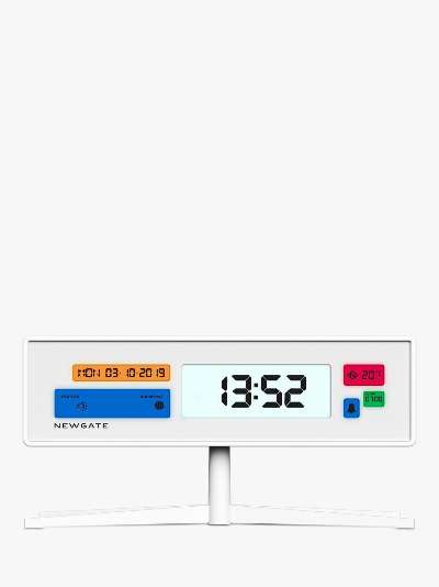 Newgate Clocks Supergenius LCD Digital Alarm Clock, White