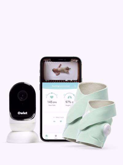 Owlet Monitor Duo Plus Smart Sock 3 + Camera Baby Monitor, Mint