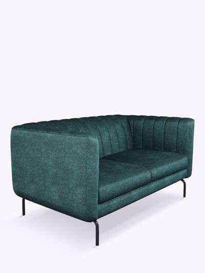 John Lewis & Partners Panel Small 2 Seater Sofa, Black Metal Leg, Ocean Chenille