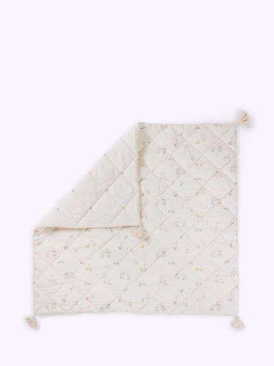 Pehr Just Hatched Quilted Baby Blanket, Cream/Multi