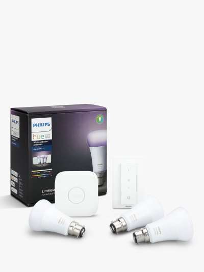 Philips Hue White and Colour Ambiance Wireless Lighting LED Colour Changing Light Bulb with Bluetooth, 9W A60 E27 Edison Screw Cap Bulb, Single
