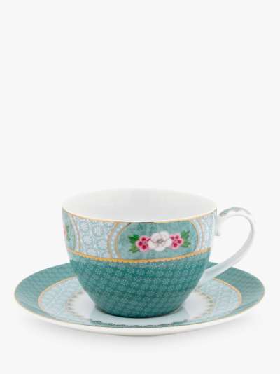 Pip Studio Blushing Birds Espresso Cup and Saucer, Set of 2, 120ml, Yellow