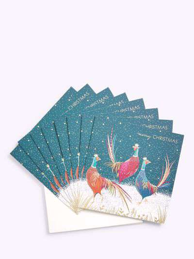 Sara Miller Pheasant Luxury Christmas Cards, Box of 8